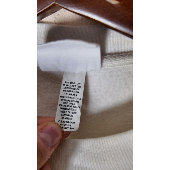 Champion Reverse Weave Hofstra Cropped Sweatshirt Cream Women's Small - Picture 3 of 7